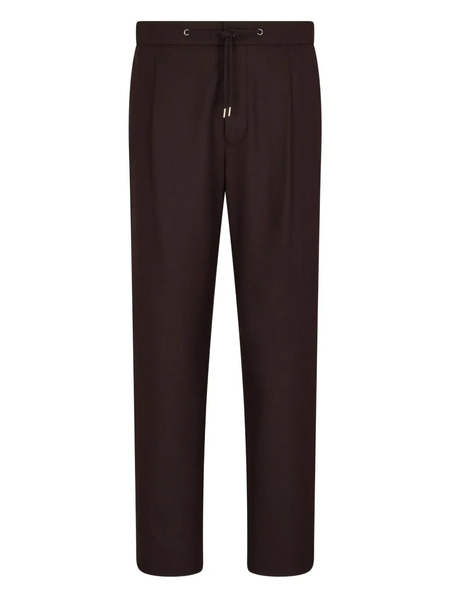  Giorgio Armani Drawstring Pleated Trousers - Brown 