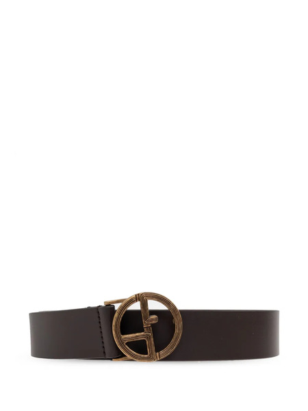  Giorgio Armani Ga-logo Leather Belt - Brown 