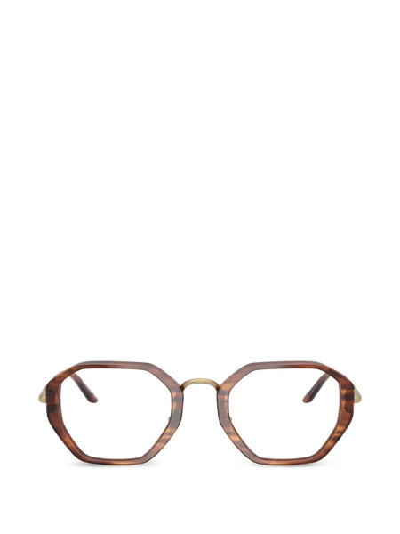  Giorgio Armani Geometric-frames Glasses - Brown 