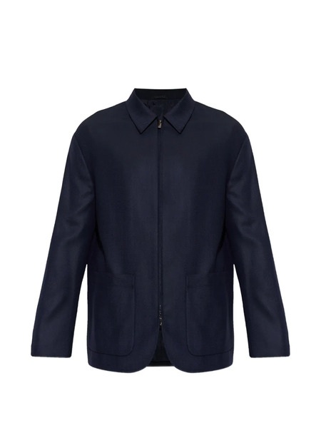  Giorgio Armani Herringbone Shirt Jacket - Blue 