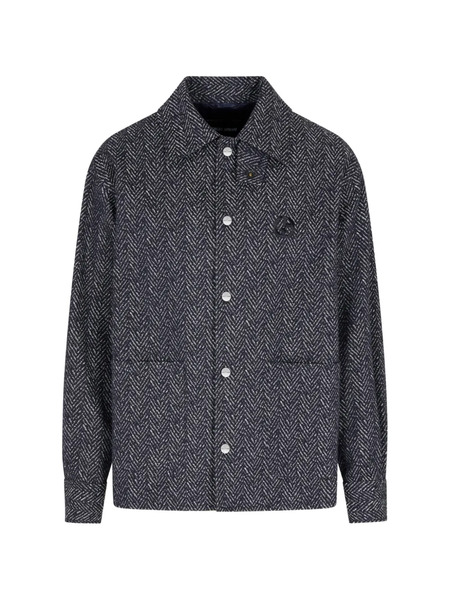  Giorgio Armani Jacquard Shirt Jacket - Blue 