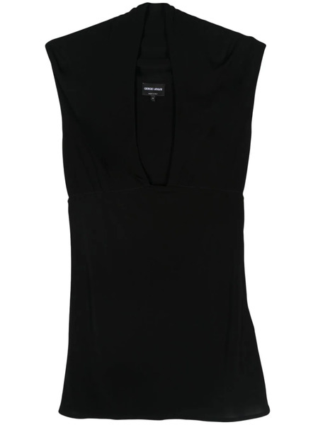  Giorgio Armani Jersey Short-sleeved Top - Black 
