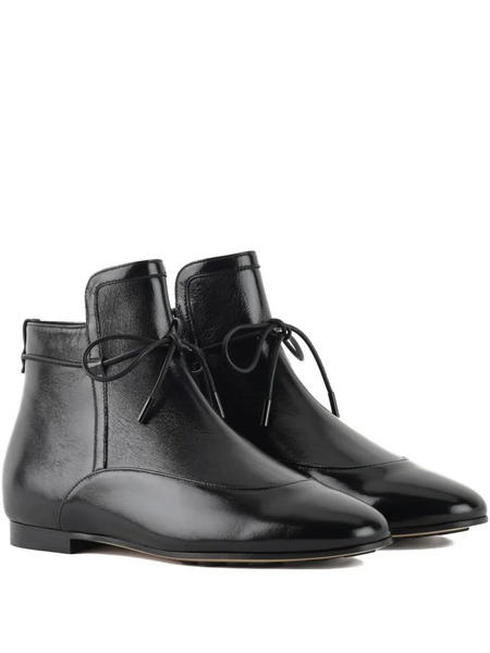  Giorgio Armani Leather Ankle Boots - Black 