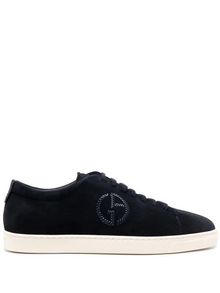  Giorgio Armani Logo-embossed Low-top Sneakers - Blue 
