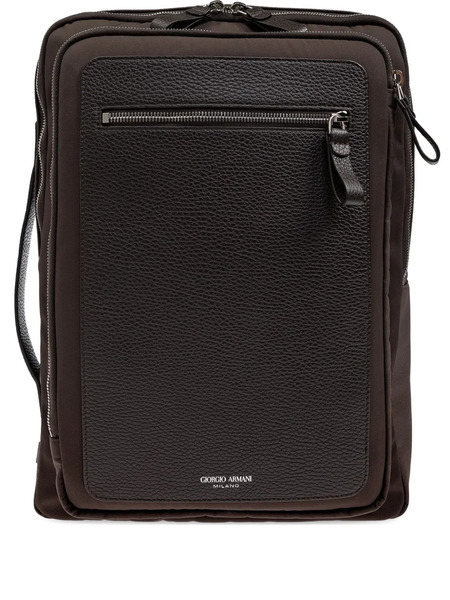  Giorgio Armani Logo-motif Backpack - Brown 