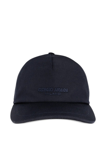  Giorgio Armani Logo-plaque Cap - Blue 