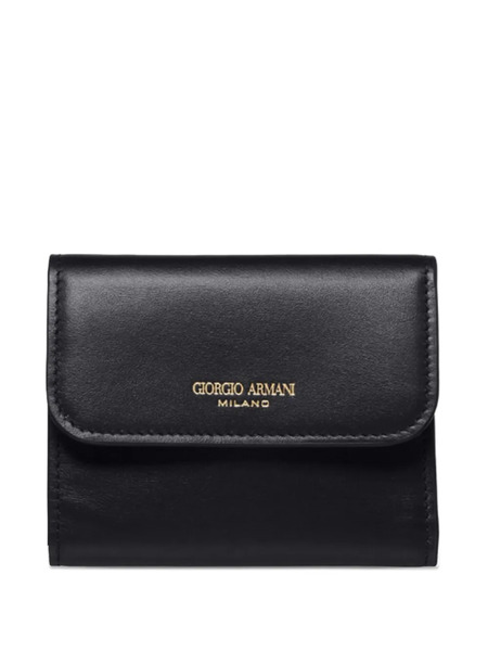  Giorgio Armani Logo-print Leather Wallet - Black 