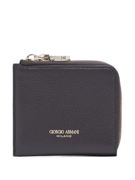  Giorgio Armani Logo-stamp Leather Wallet - Brown 