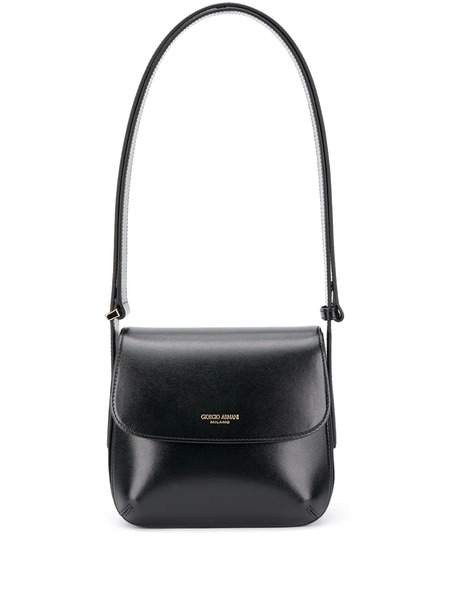  Giorgio Armani Logo Stamp Shoulder Bag - Black 