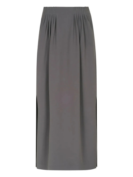  Giorgio Armani Pleated Side-slit Maxi Skirt - Grey 