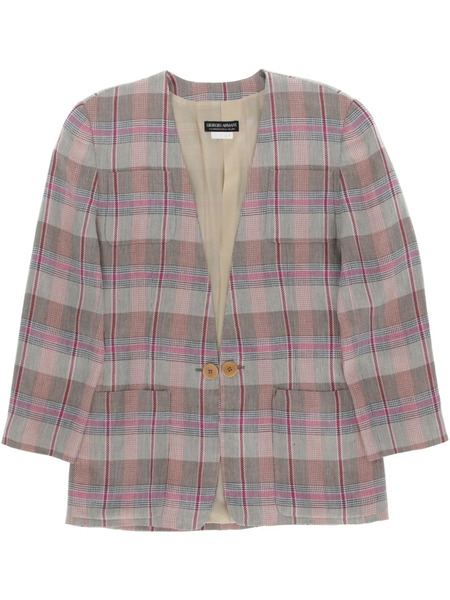  Giorgio Armani Pre-owned 1980s Checked Jacket - Pink 