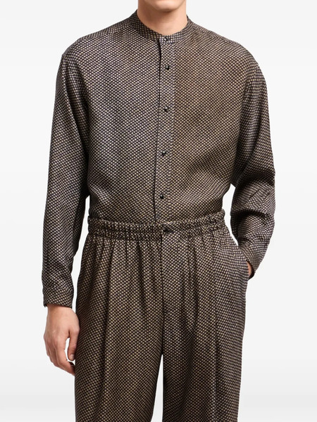  Giorgio Armani Printed Shirt Jacket - Brown 