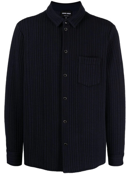  Giorgio Armani Quilted Press-stud Shirt - Blue 