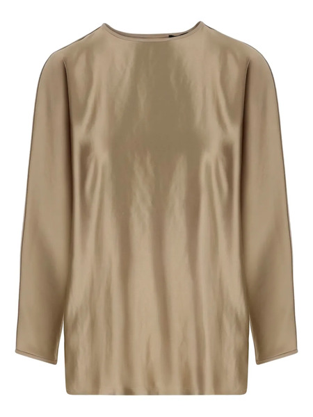  Giorgio Armani Satin-finish Long-sleeve Top - Neutrals 