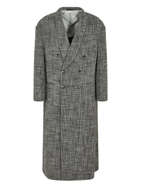  Giorgio Armani Shawl-lapel Double-breasted Coat - Grey 