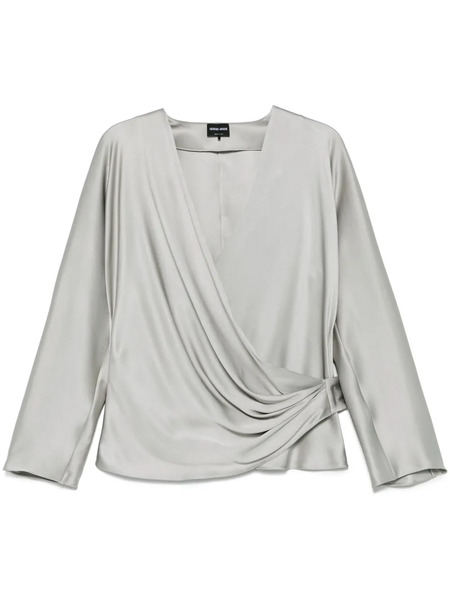  Giorgio Armani Silk Georgette Blouse - Grey 