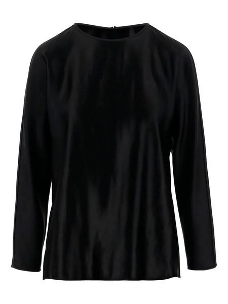  Giorgio Armani Silk Long-sleeve Blouse - Black 