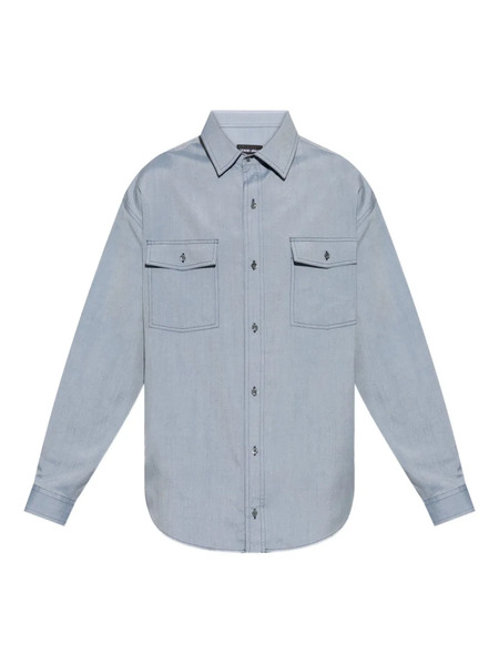  Giorgio Armani Silk Shirt - Blue 