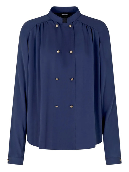  Giorgio Armani Silk Shirt - Blue 