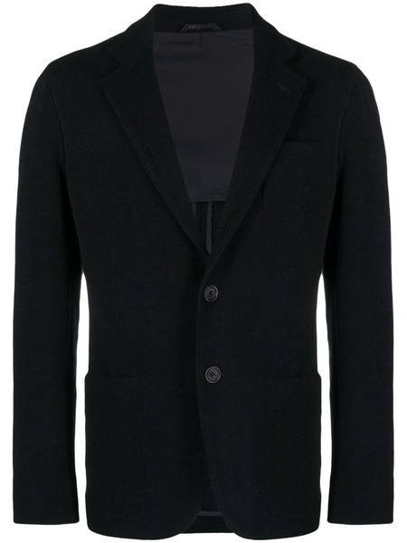  Giorgio Armani Single-breasted Herringbone Blazer - Blue 