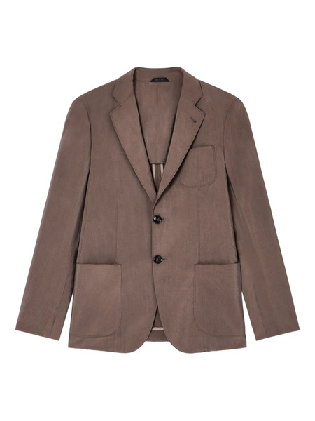  Giorgio Armani Single-breasted Patch-pocket Blazer - Brown 