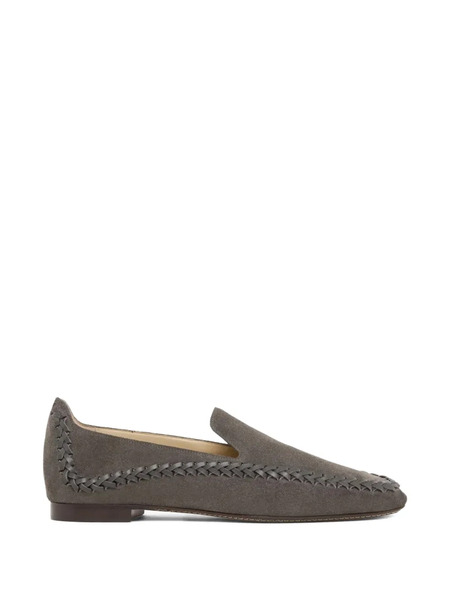  Giorgio Armani Slip-on Braided Loafers - Grey 