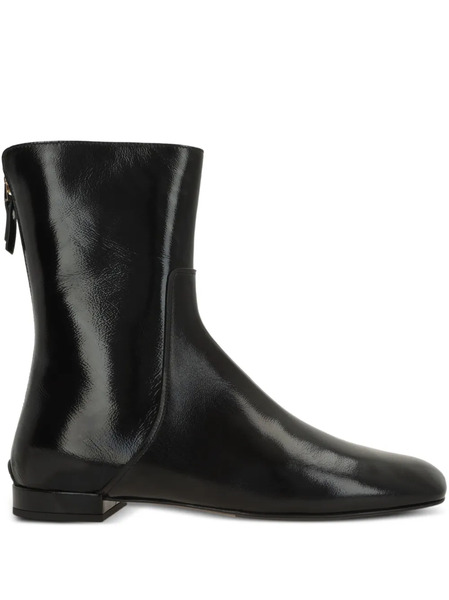  Giorgio Armani Square-toe Leather Boots - Black 