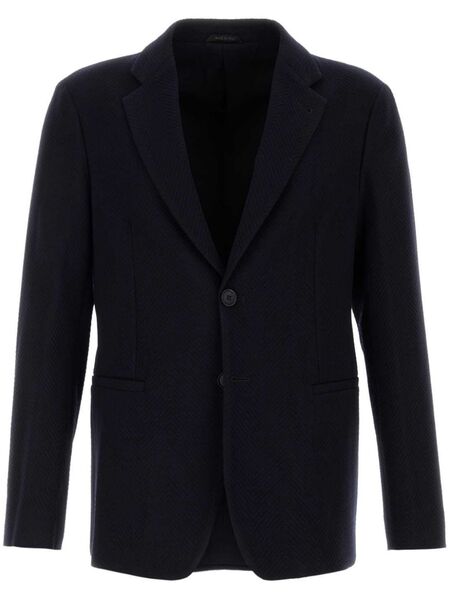  Giorgio Armani Stretch Buttoned Blazer - Blue 