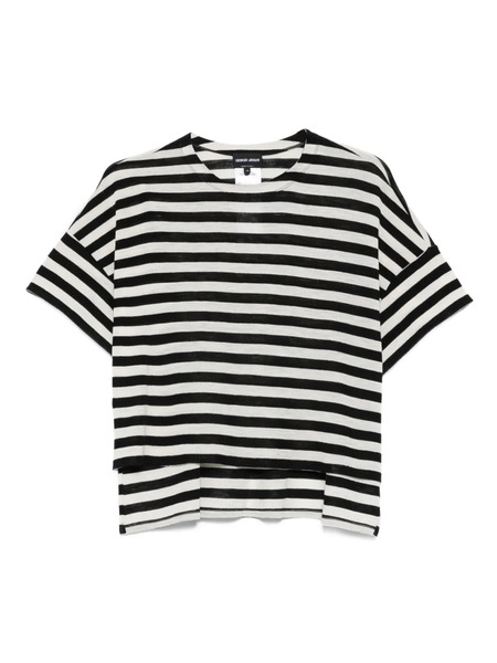  Giorgio Armani Striped Virgin-wool Top - Black 