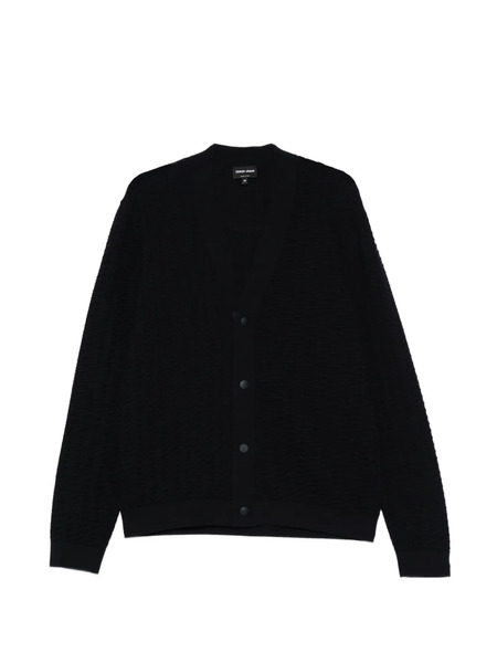  Giorgio Armani Textured Buttoned Cardigan - Blue 