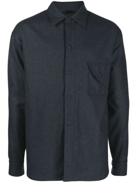  Giorgio Armani Wool Shirt Jacket - Blue 