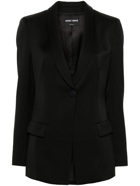  Giorgio Armani Wool Single-breasted Blazer - Black 