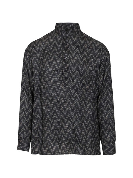 Giorgio Armani Zigzag Buttoned Shirt - Black 