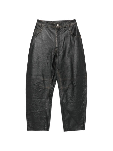  Giorgio Brato Buttoned Leather Trousers - Black 