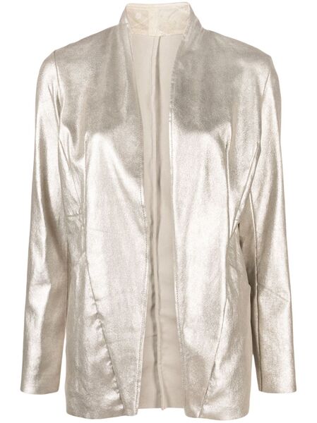  Giorgio Brato Open-front Metallic Blazer - Silver 