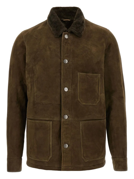  Giorgio Brato Shearling-collar Suede Jacket - Brown 