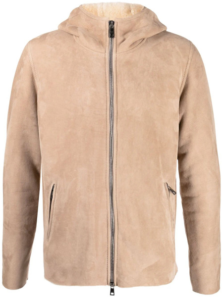  Giorgio Brato Suede Hooded Jacket - Neutrals 