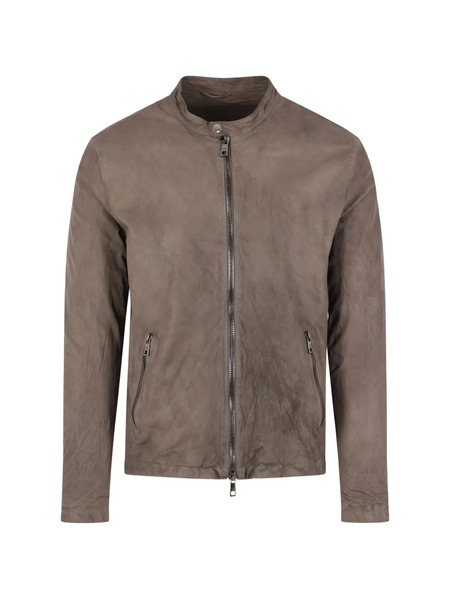  Giorgio Brato Zip Lamb Leather Jacket - Brown 