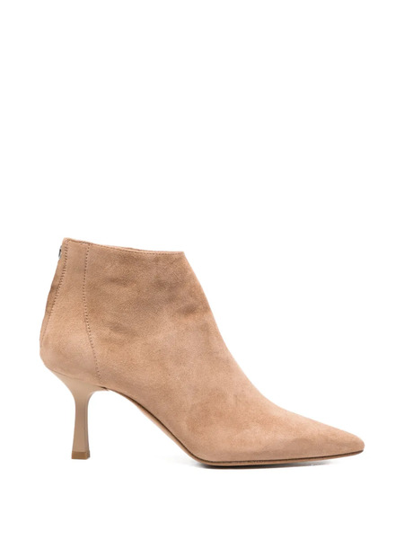  Gisel Moire Elise Pointed-toe Ankle Boots - Neutrals 