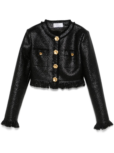  Giuseppe Di Morabito Bouclé Cropped Jacket - Black 