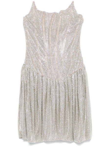  Giuseppe Di Morabito Bustier-style Crystal-embellished Mini Dress - Grey 