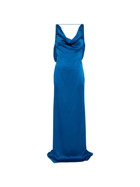  Giuseppe Di Morabito Cowl-neck Draped Maxi Dress - Blue 