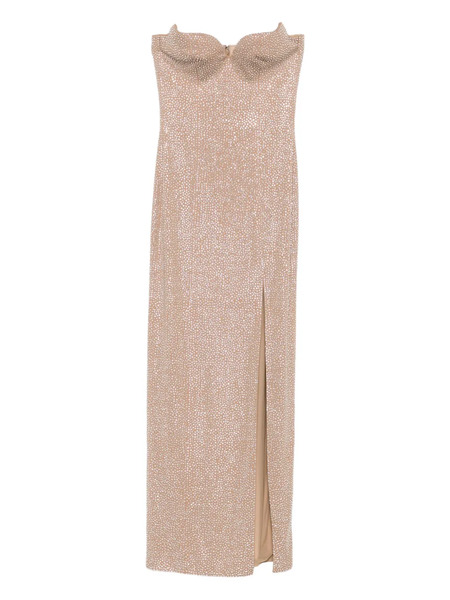  Giuseppe Di Morabito Crystal-embellished Side-split Maxi Dress - Neutrals 