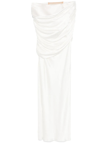  Giuseppe Di Morabito Draped Silk Maxi Skirt - White 