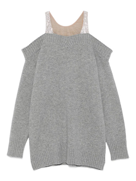  Giuseppe Di Morabito Embellished-straps Mini Dress - Grey 