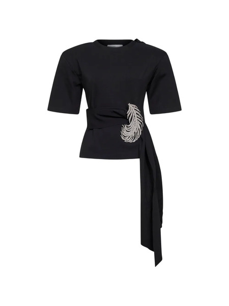  Giuseppe Di Morabito Feather-detail T-shirt - Black 
