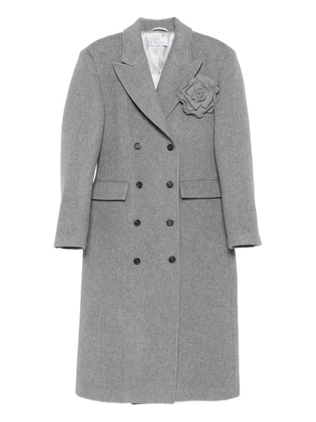  Giuseppe Di Morabito Flower-appliqué Double-breasted Coat - Grey 