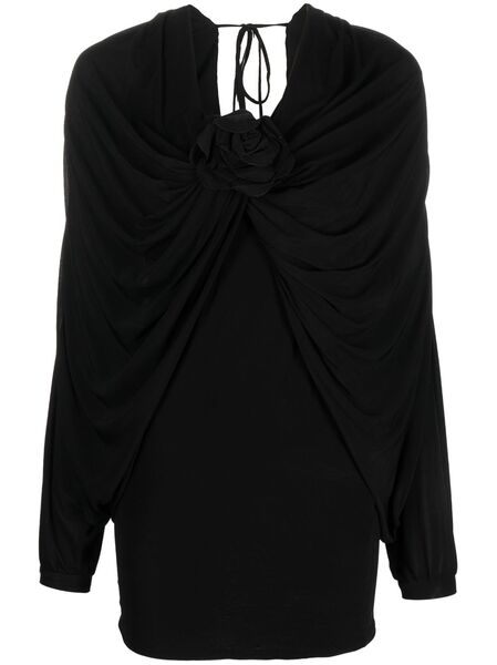  Giuseppe Di Morabito Flower-detail Ruched Minidress - Black 