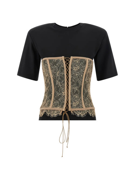  Giuseppe Di Morabito Lace-appliqué T-shirt - Black 