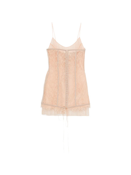  Giuseppe Di Morabito Lace-fabric Panelled-design Mini Dress - Pink 